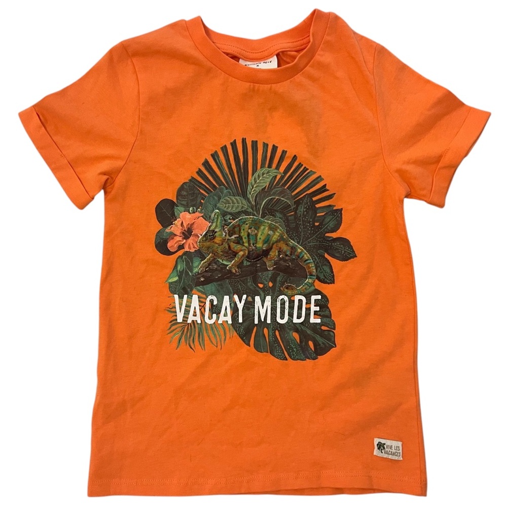 NWT H&M x Nathalie Lete S/S Orange Graphic Shirt Boys (Size 4-6Y) Kids Travel